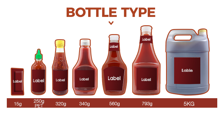 نوع زجاجة كاتشب الطماطم